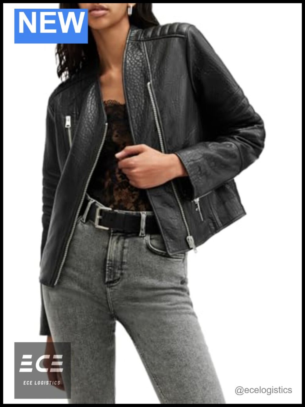 Cropped Leather Biker Jacket Asymmetric Zip Moto Style